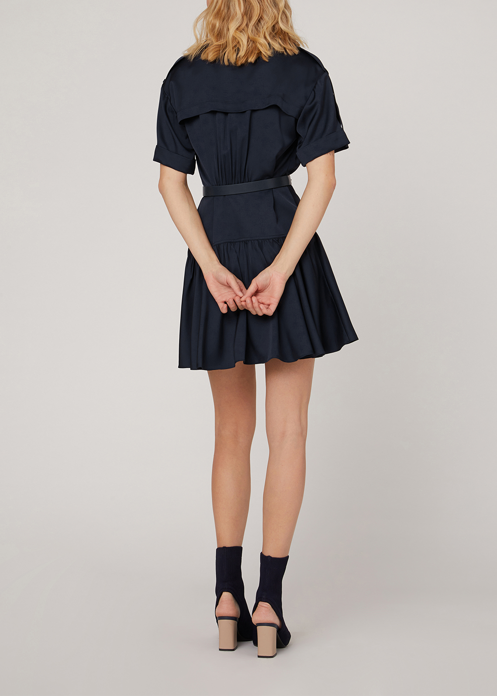 SALAZIA Deep Blue Acetate Blend Shift Dresses