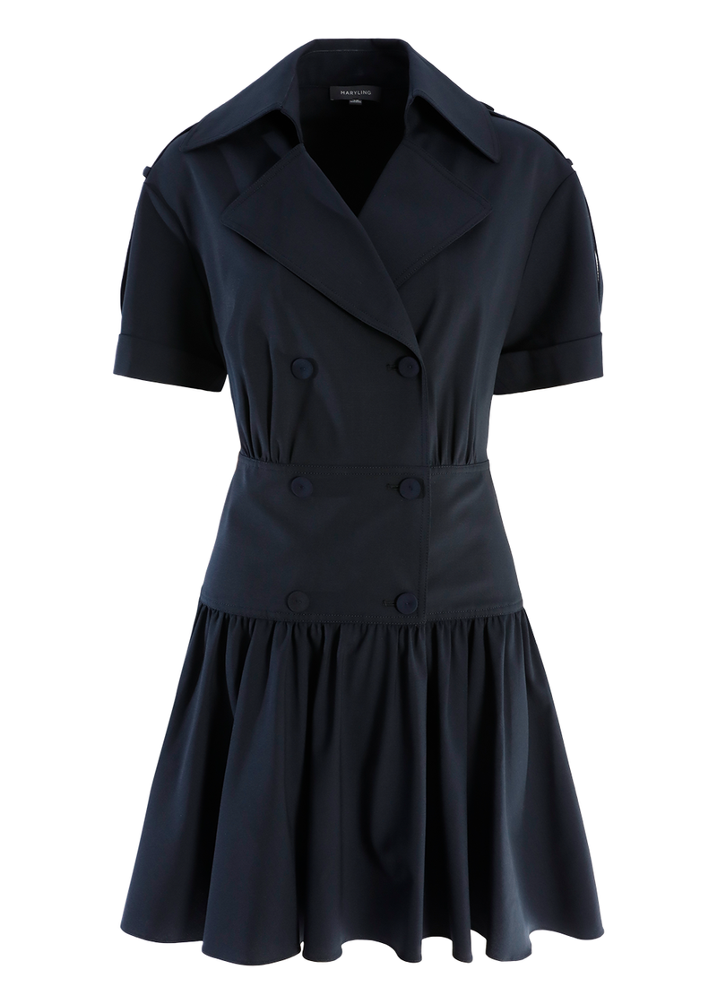 SALAZIA Deep Blue Acetate Blend Shift Dresses