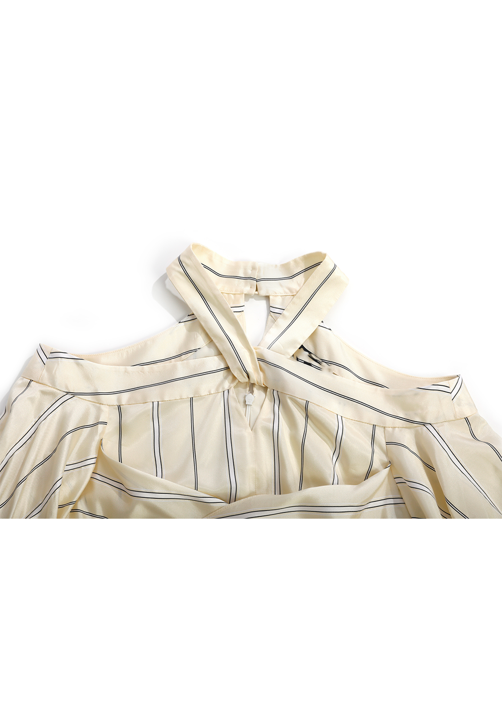 SALAZIA Beige-Black Line Art Viscose-Acetate Dresses