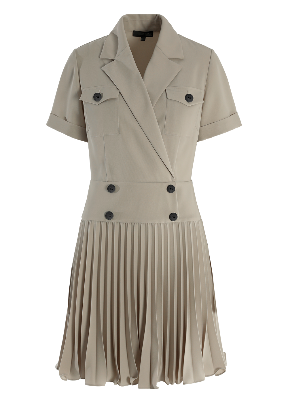 SALAZIA Milk Tea Polyester Short-Sleeve Dresses