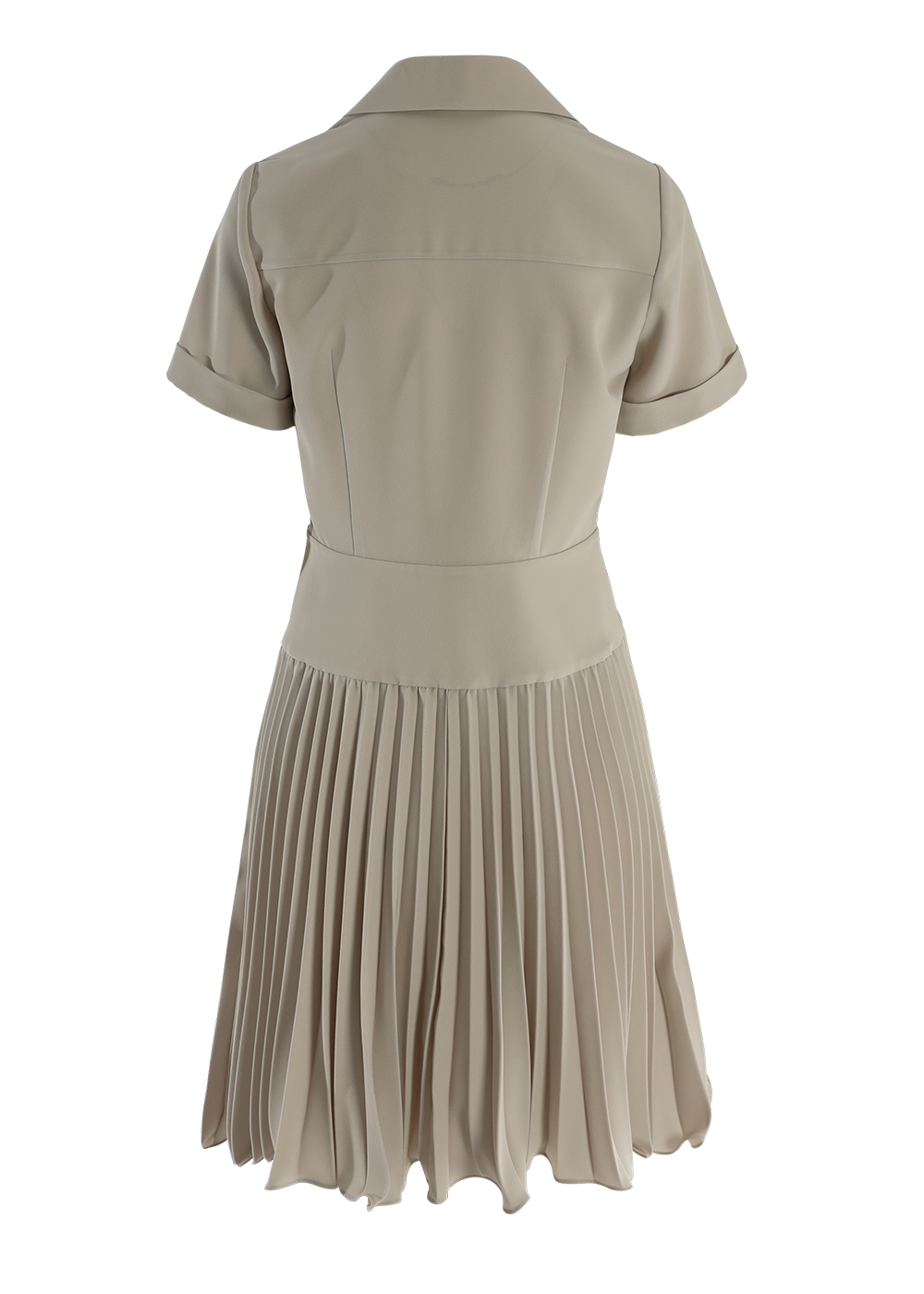SALAZIA Milk Tea Polyester Short-Sleeve Dresses