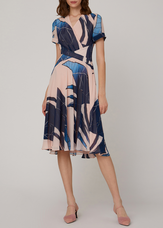 SALAZIA Pink Dreamscape Fitted Dresses