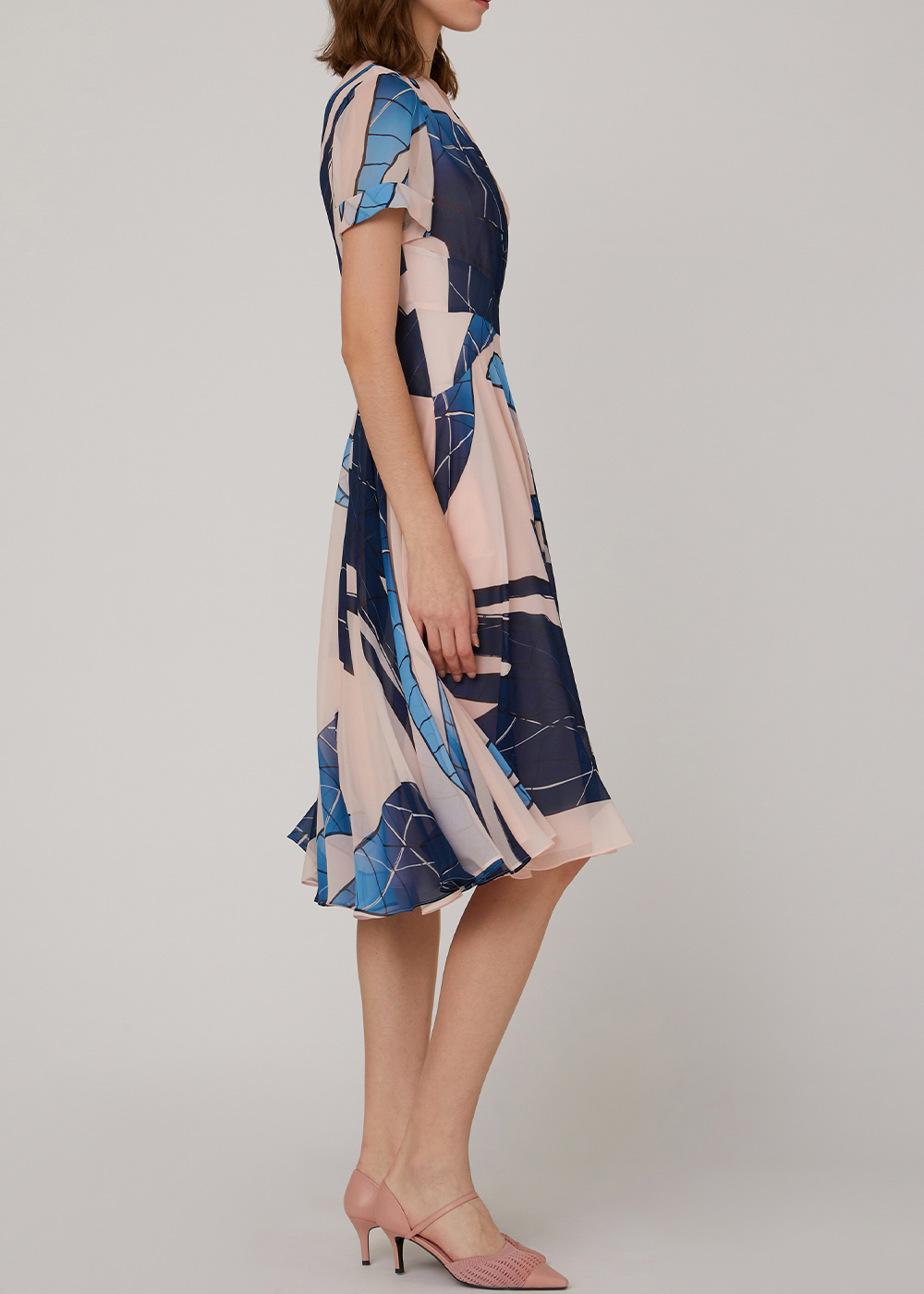 SALAZIA Pink Dreamscape Fitted Dresses
