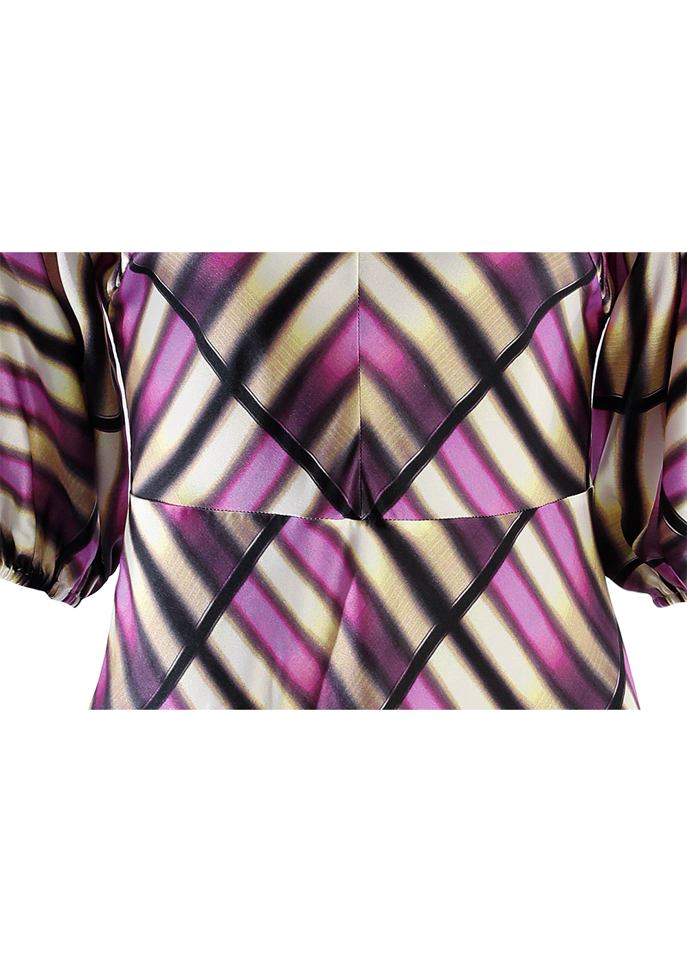 SALAZIA Pink Sailor Grid Silk Stretch Dresses