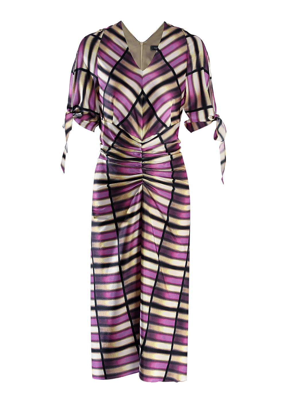 SALAZIA Pink Sailing Plaid Silk Dresses