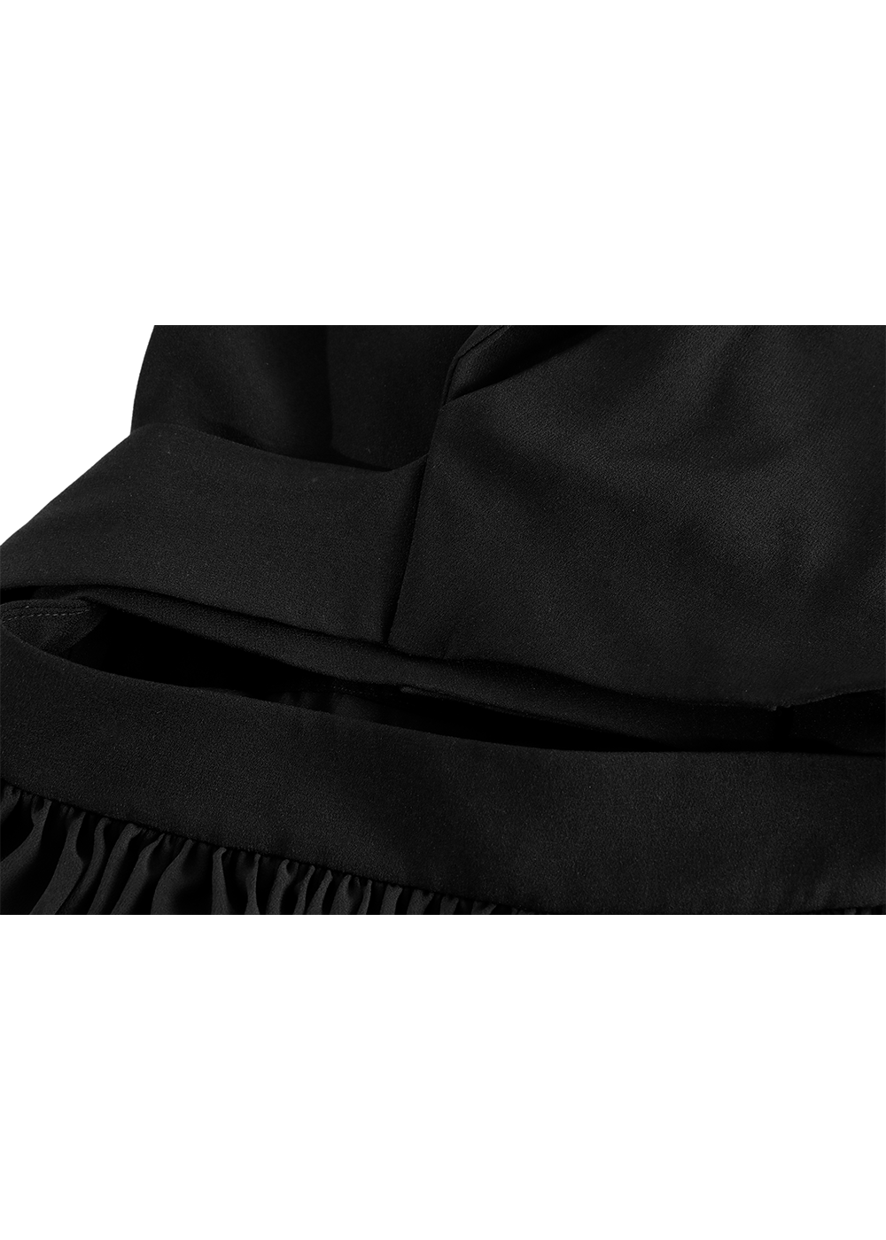 SALAZIA Black Polyester-Triacetate Blend Long-Sleeve Dresses