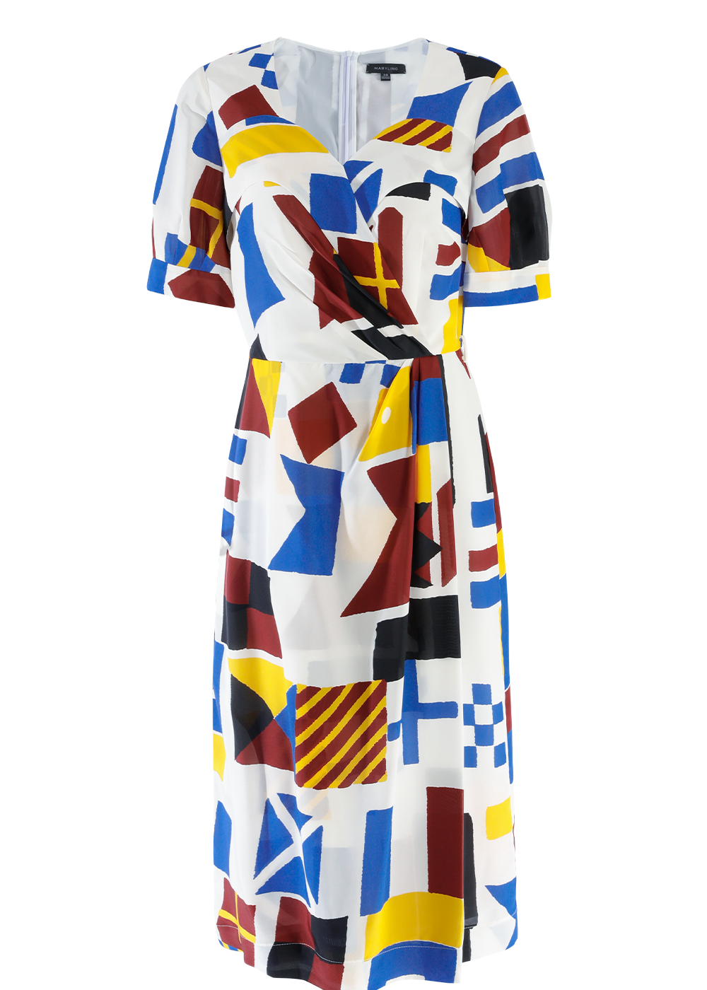SALAZIA Colorful Square Block Silk Dresses
