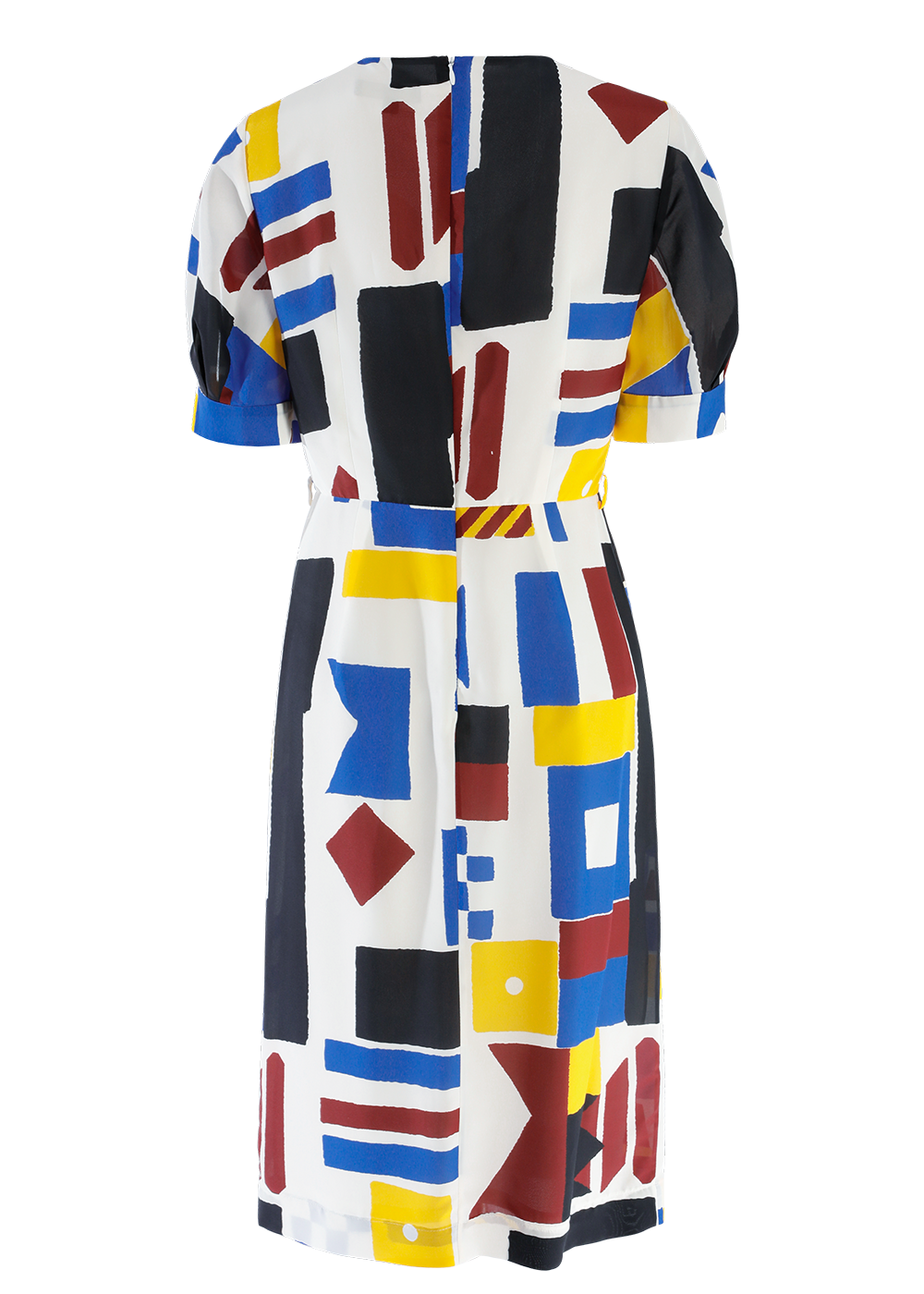 SALAZIA Colorful Square Block Silk Dresses