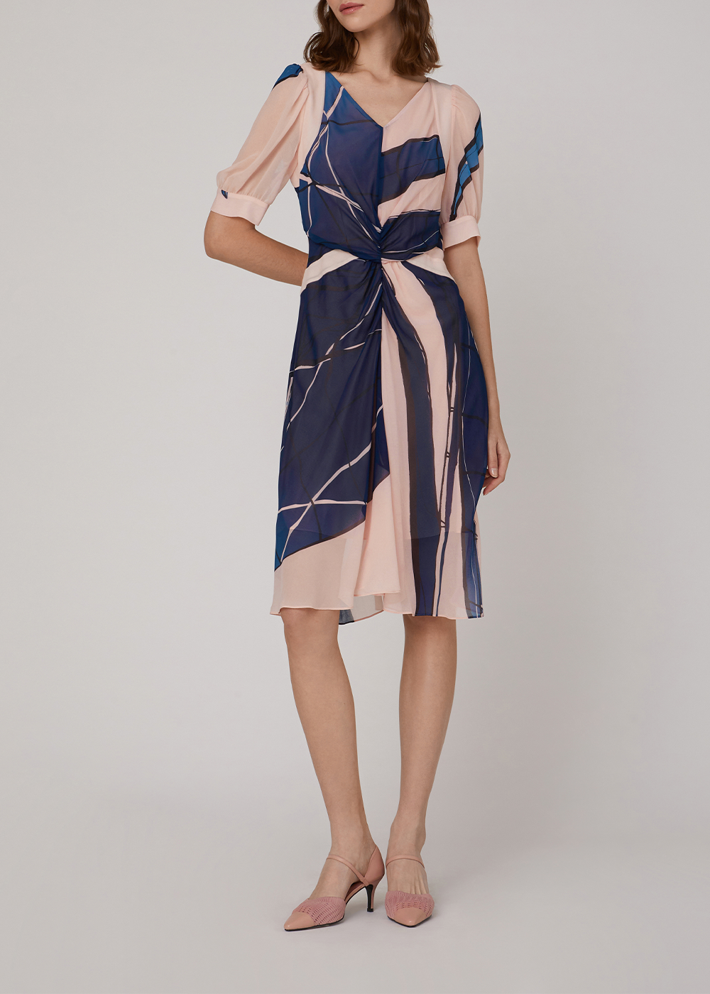 SALAZIA Pink Dreamscape Short-Sleeve Dresses