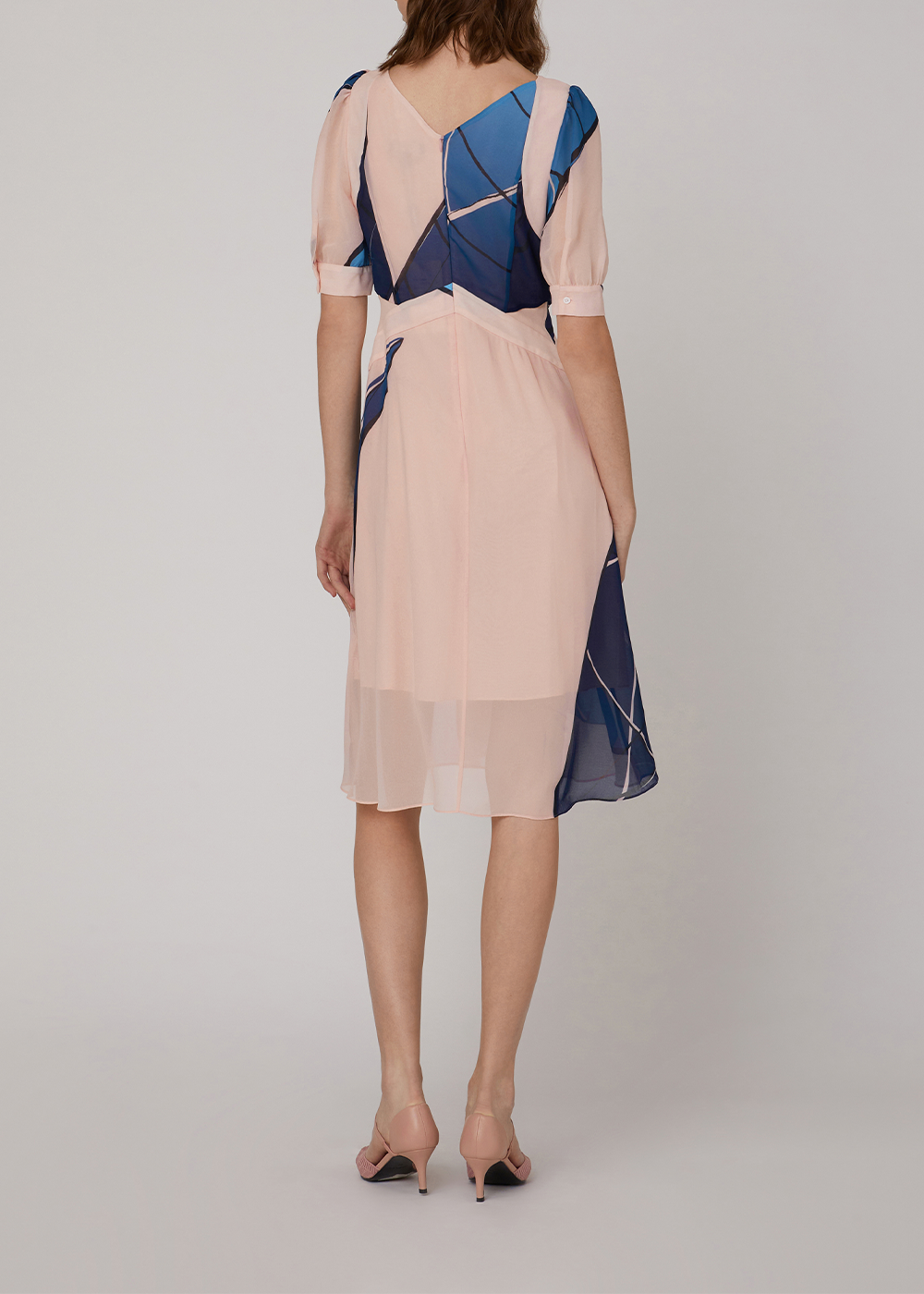 SALAZIA Pink Dreamscape Short-Sleeve Dresses