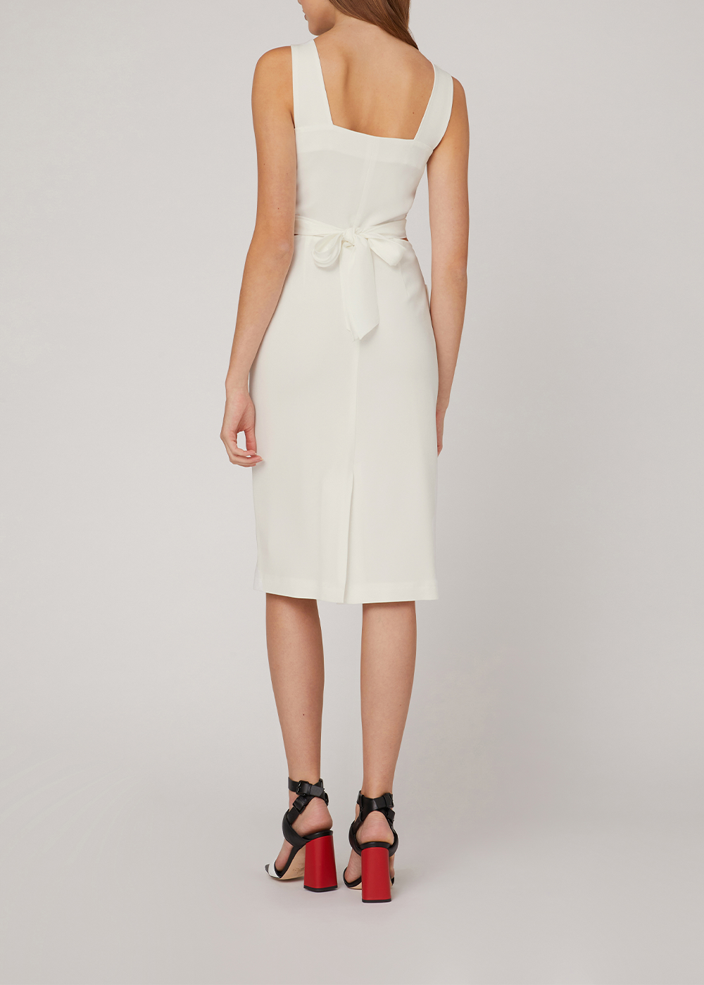 SALAZIA White Triacetate Short-Sleeve Dresses