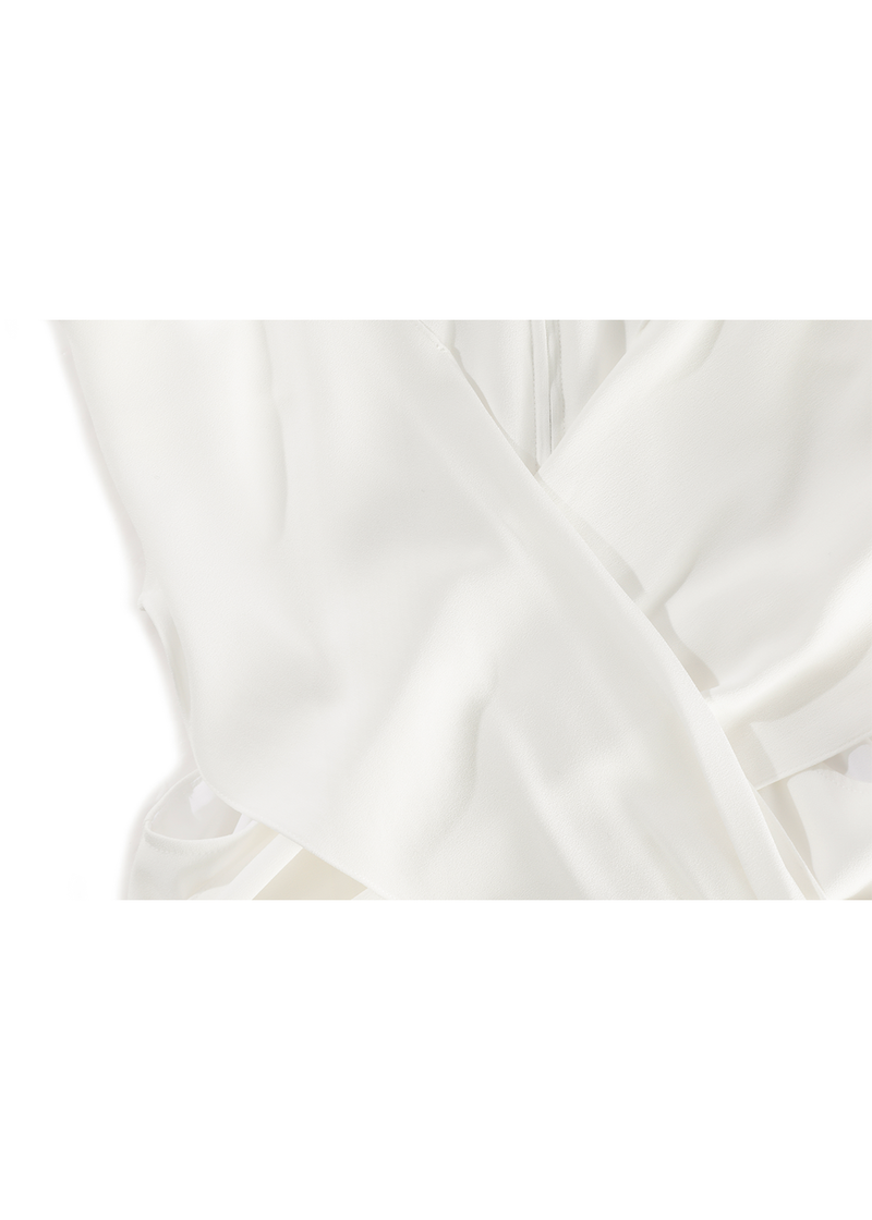 SALAZIA White Triacetate Short-Sleeve Dresses