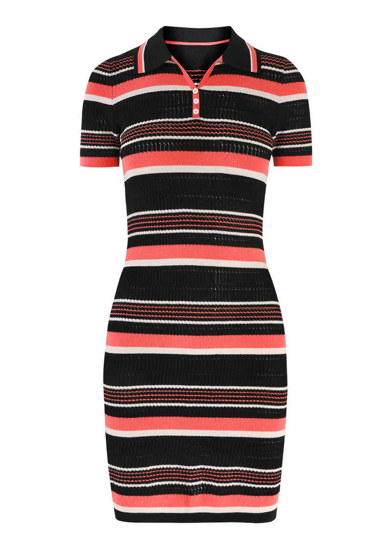 SALAZIA Crimson Stripe Noir Dresses