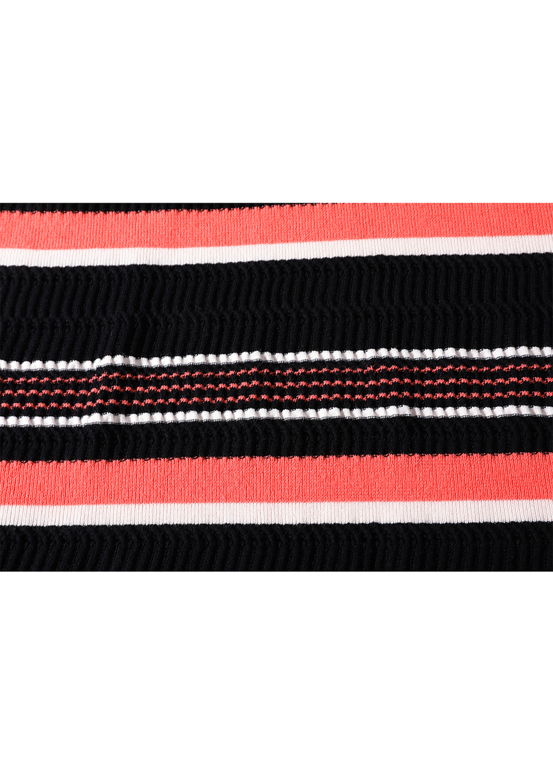 SALAZIA Crimson Stripe Noir Dresses