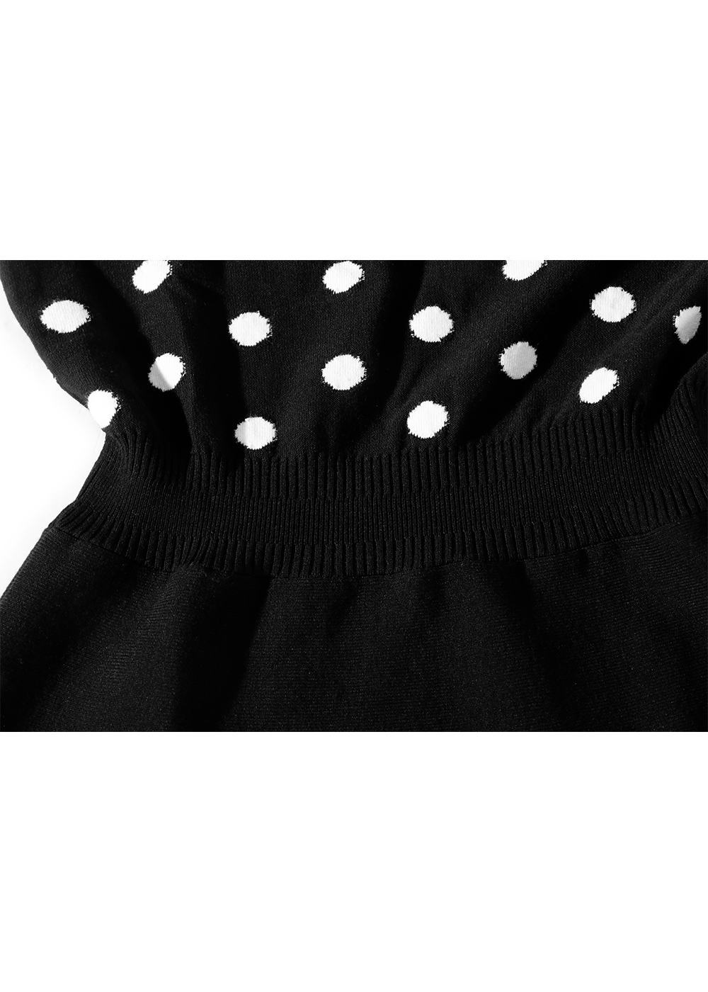 SALAZIA Black-White Colorblock Knit Dresses