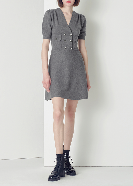 SALAZIA Smoke Gray Wool Knit Dresses