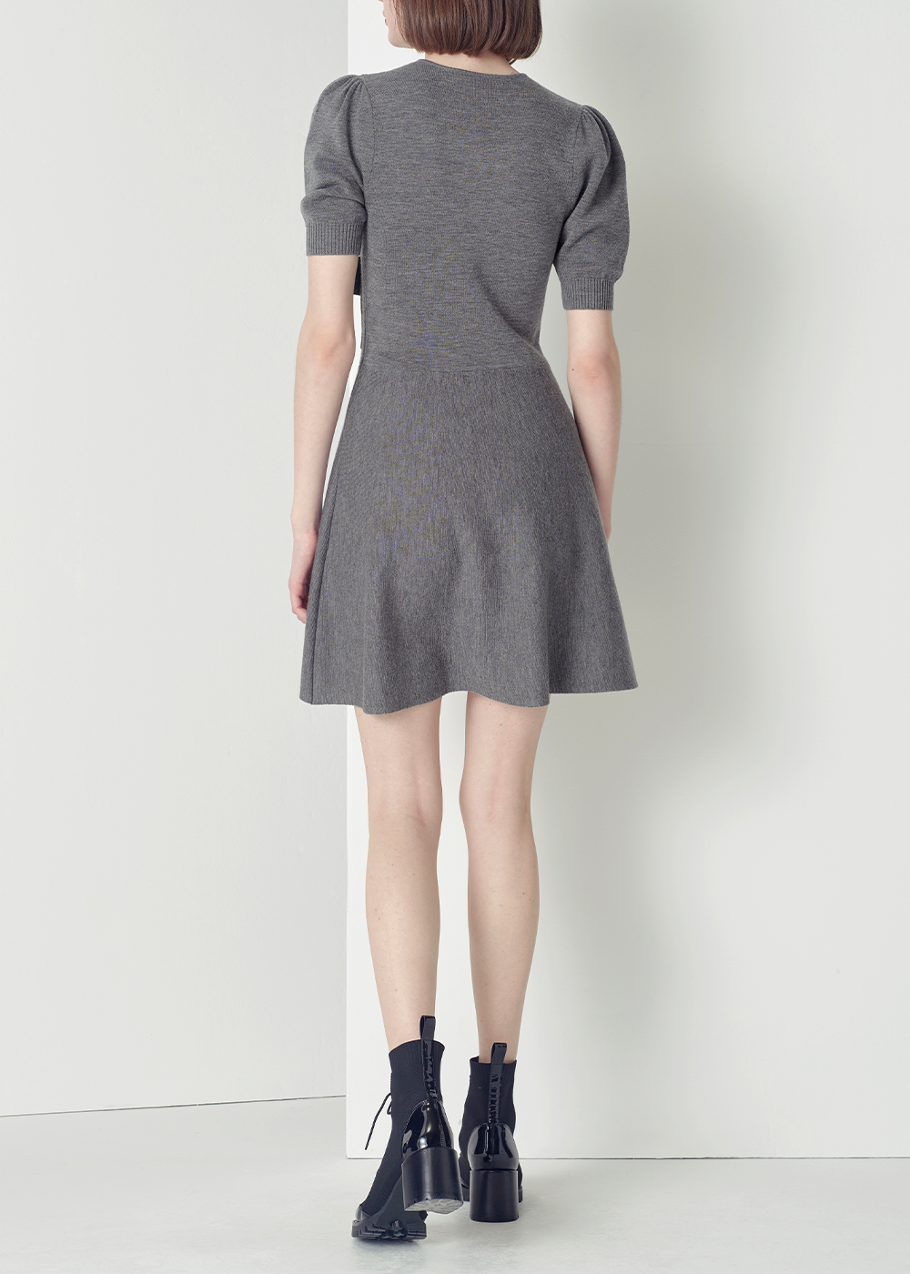 SALAZIA Smoke Gray Wool Knit Dresses