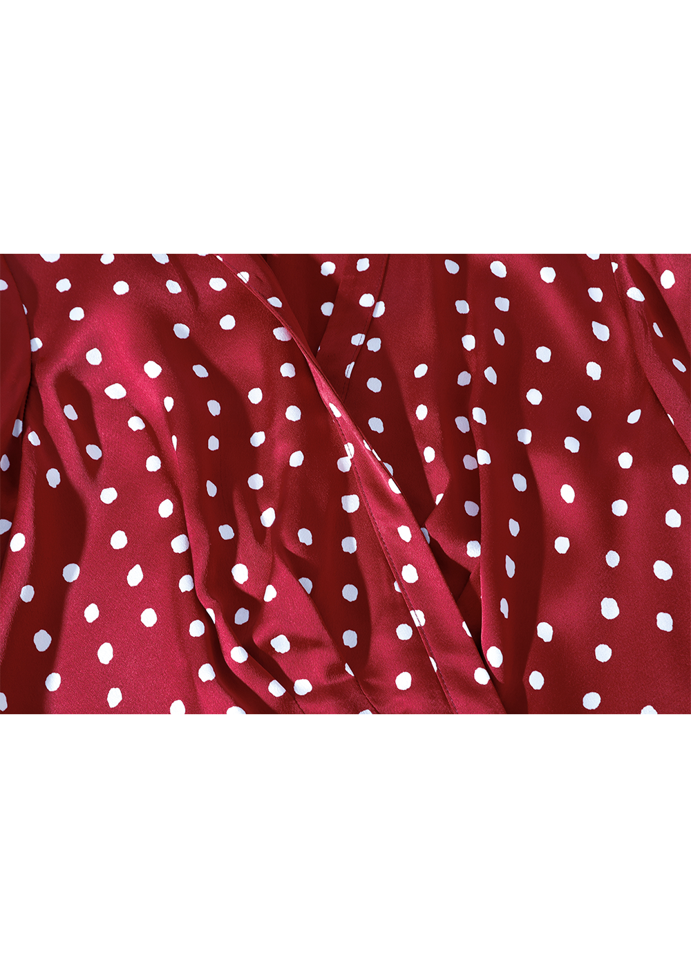 SALAZIA Red Polka Dot Viscose Long-Sleeve Dresses