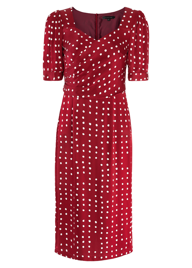 SALAZIA Red Polka Dot Viscose Dresses