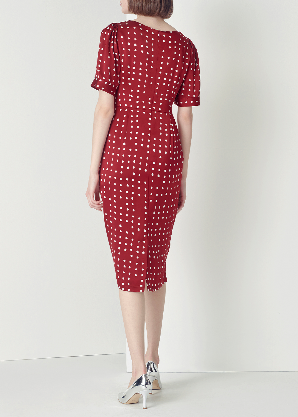 SALAZIA Red Polka Dot Viscose Dresses
