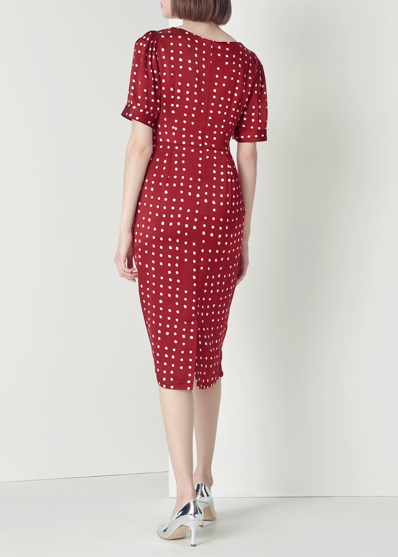 SALAZIA Red Polka Dot Viscose Dresses