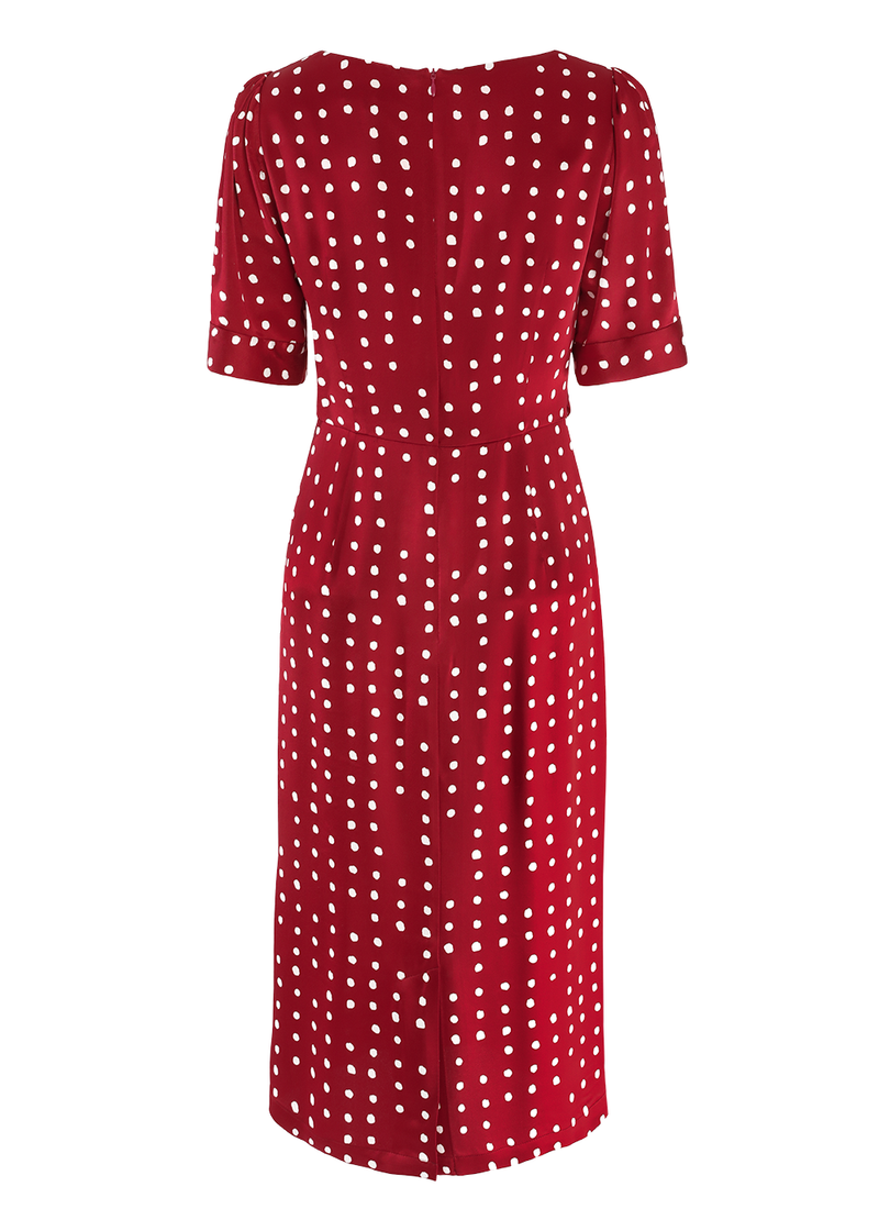 SALAZIA Red Polka Dot Viscose Dresses