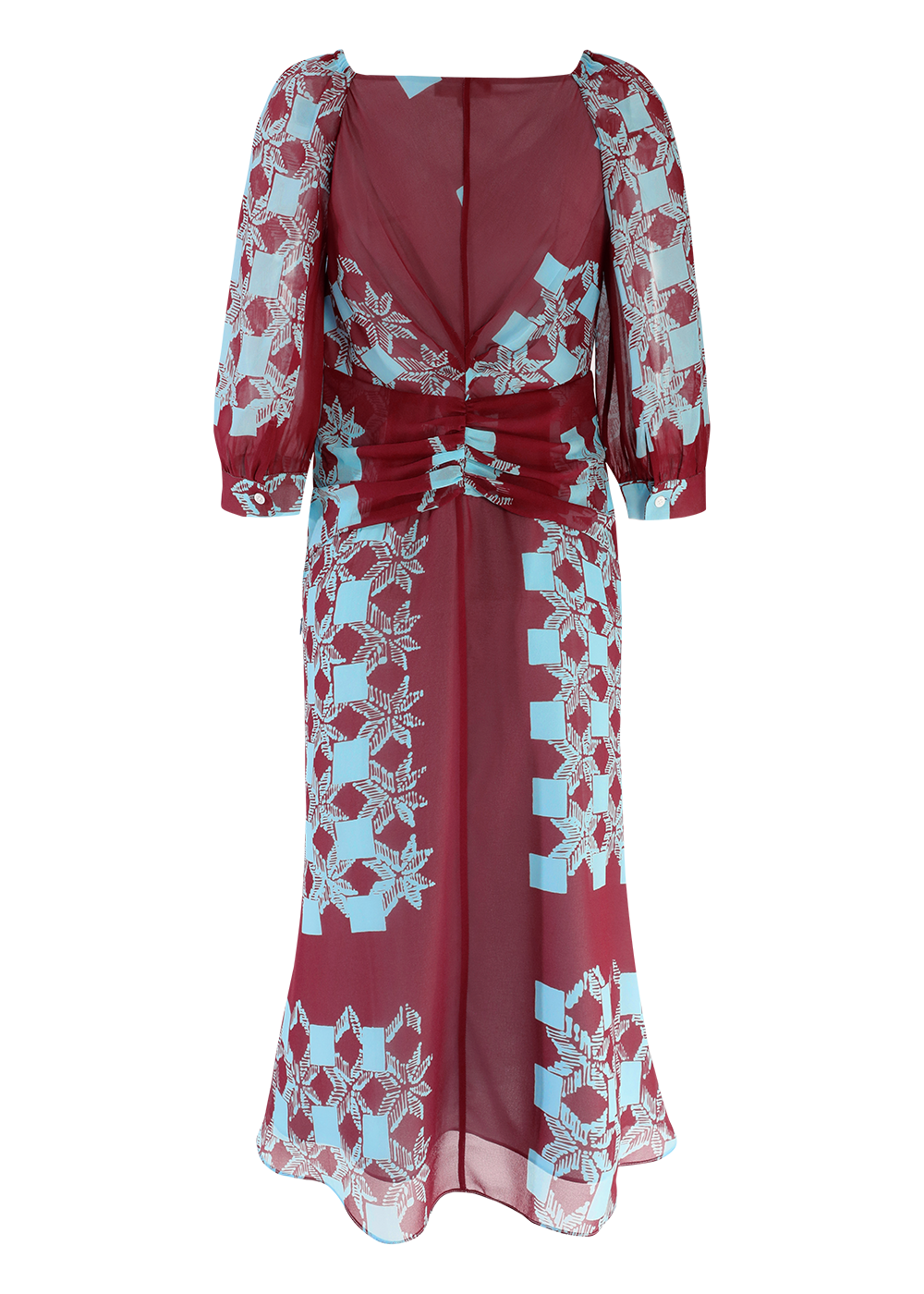 SALAZIA Pink-Blue Deep Red Mosaic Dresses