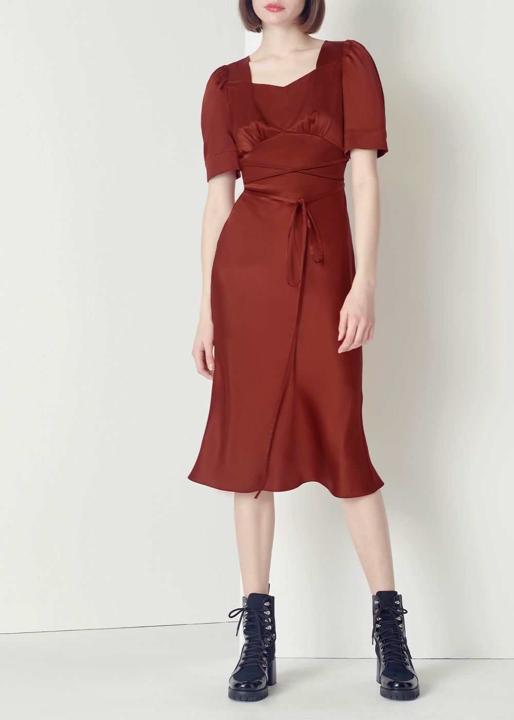 SALAZIA Maple Red Acetate Blend Dresses
