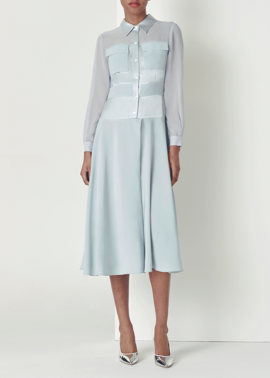 SALAZIA Misty Blue Acrylic-Blend Dresses