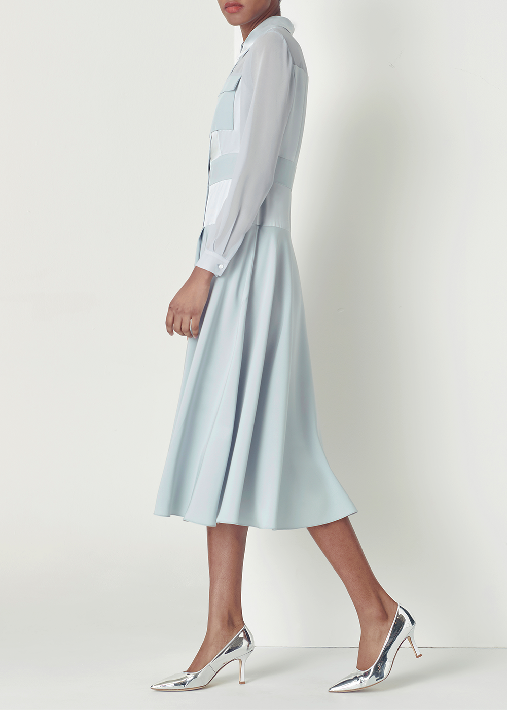SALAZIA Misty Blue Acrylic-Blend Dresses