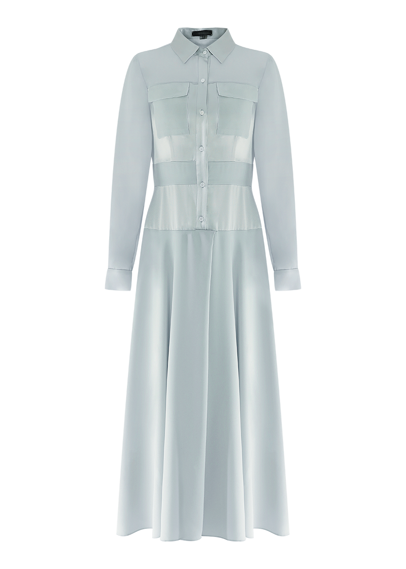 SALAZIA Misty Blue Acrylic-Blend Dresses