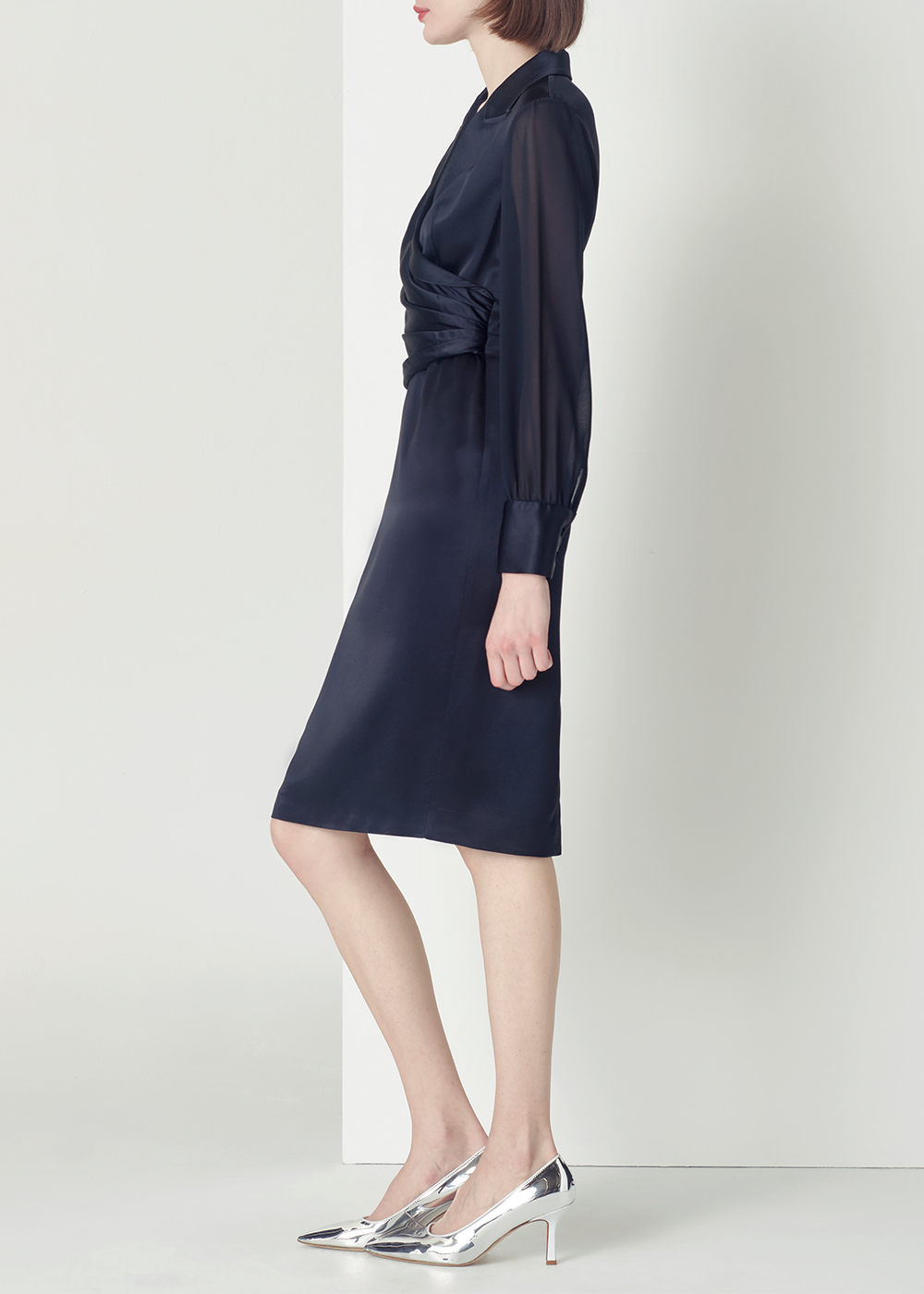 SALAZIA Deep Blue Acrylic Blend Dresses