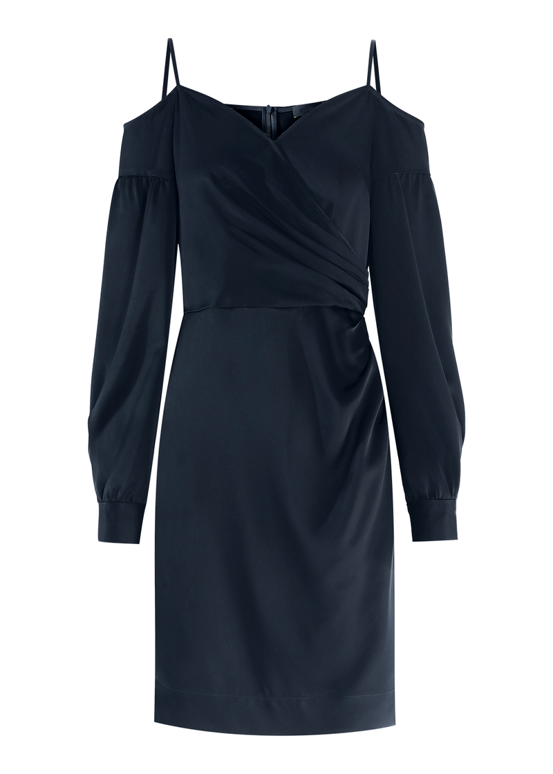 SALAZIA Deep Blue Acrylic Blend Mini Dresses