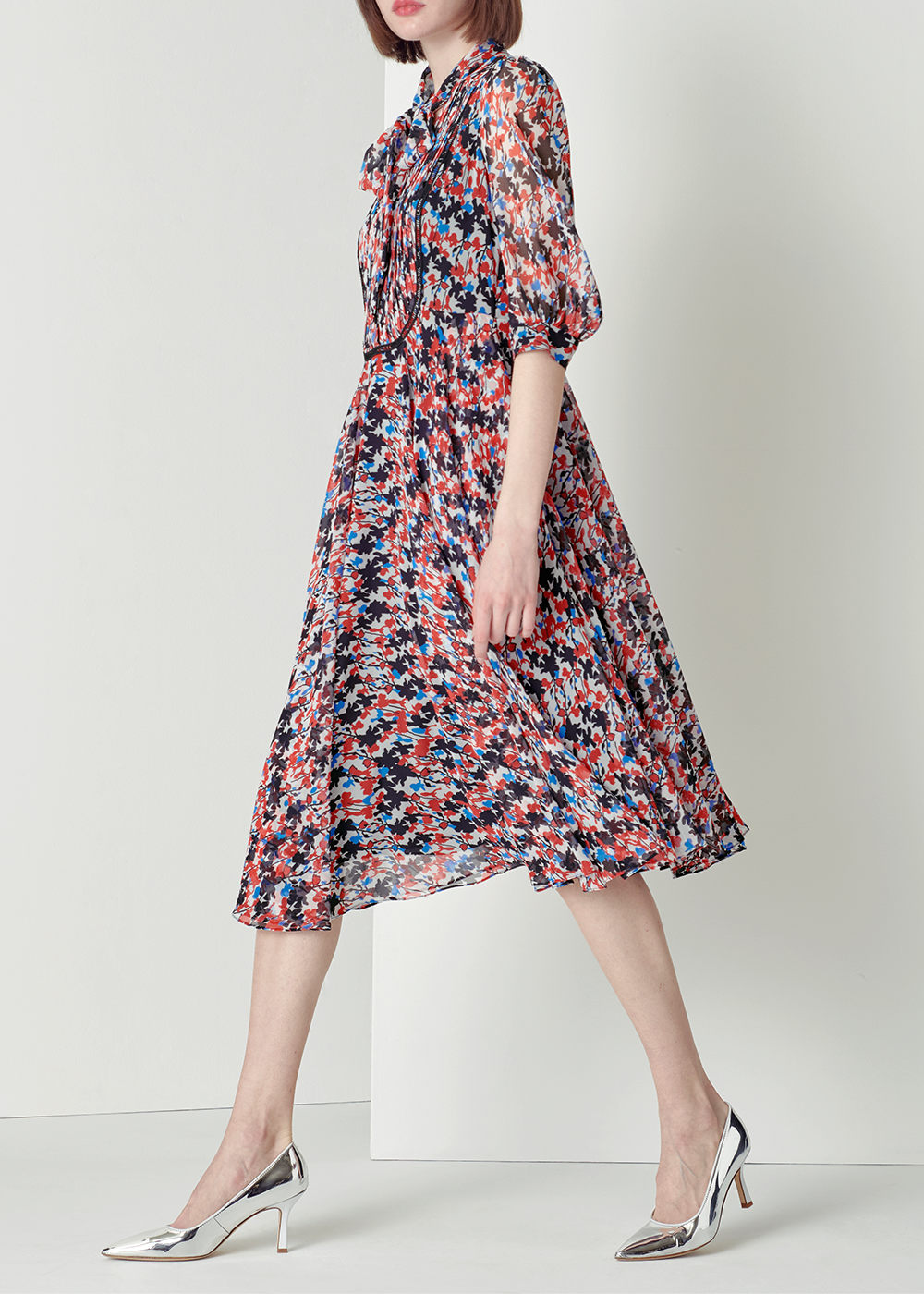 SALAZIA Autumn Leaf Silhouette Long Dresses