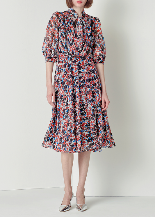 SALAZIA Autumn Leaf Silhouette Long Dresses