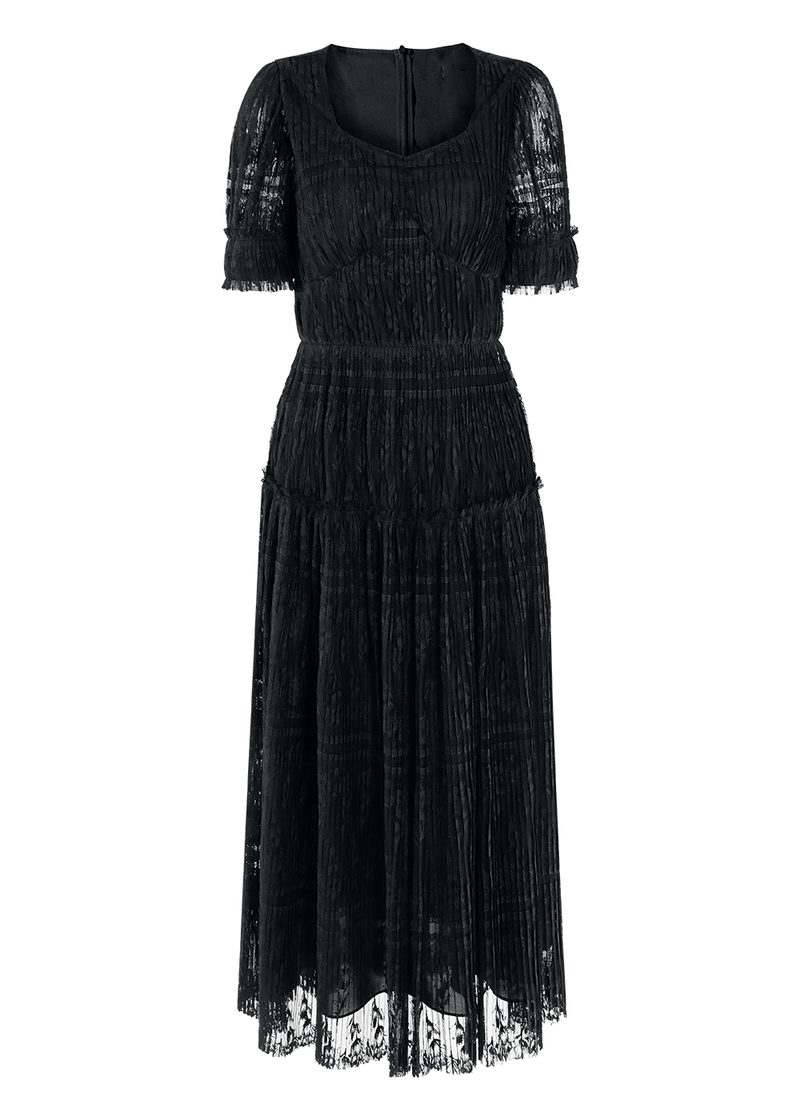 SALAZIA Black Short-Sleeve Dresses