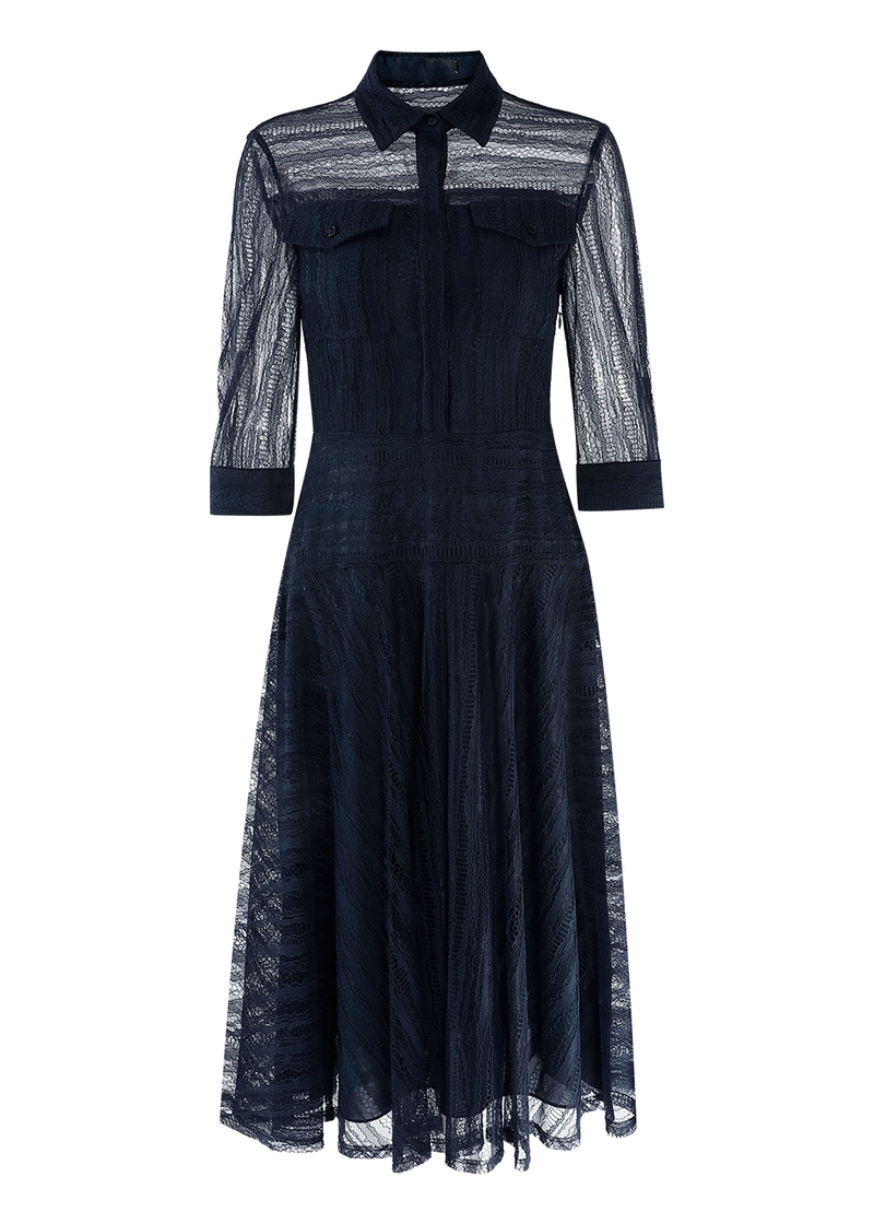 SALAZIA Deep Blue Nylon Blend Dresses