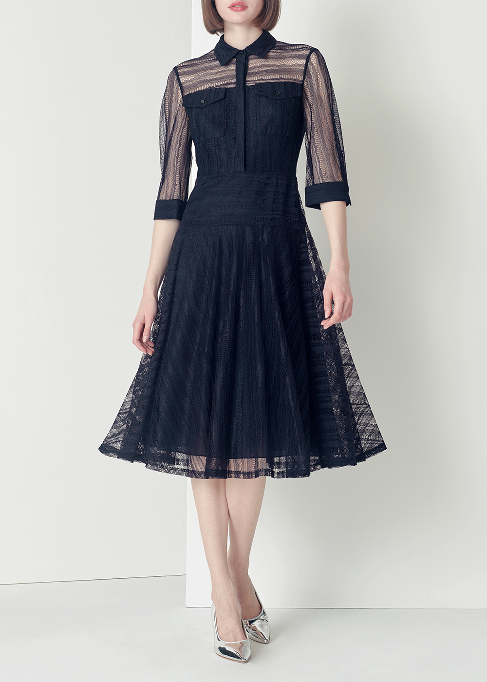 SALAZIA Deep Blue Nylon Blend Dresses