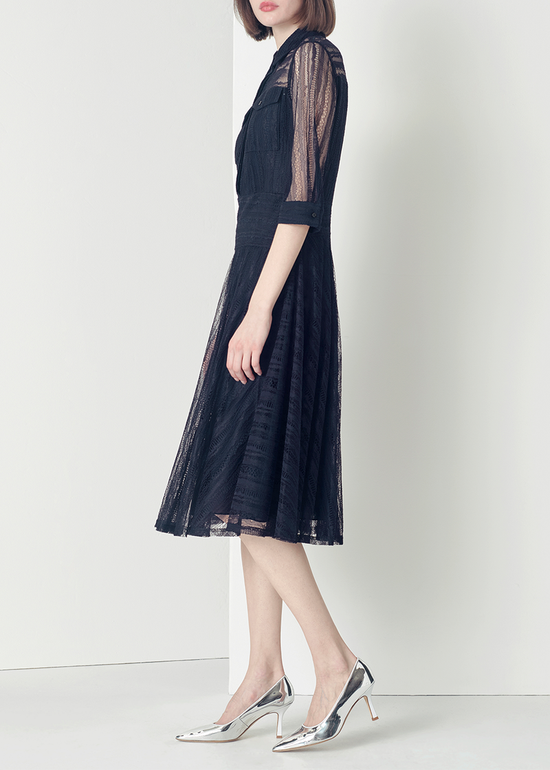 SALAZIA Deep Blue Nylon Blend Dresses