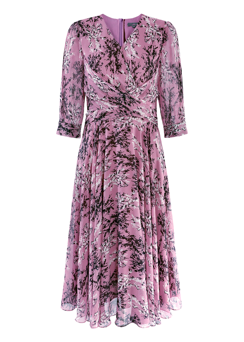 SALAZIA Pink Floral Long-Sleeve Dresses
