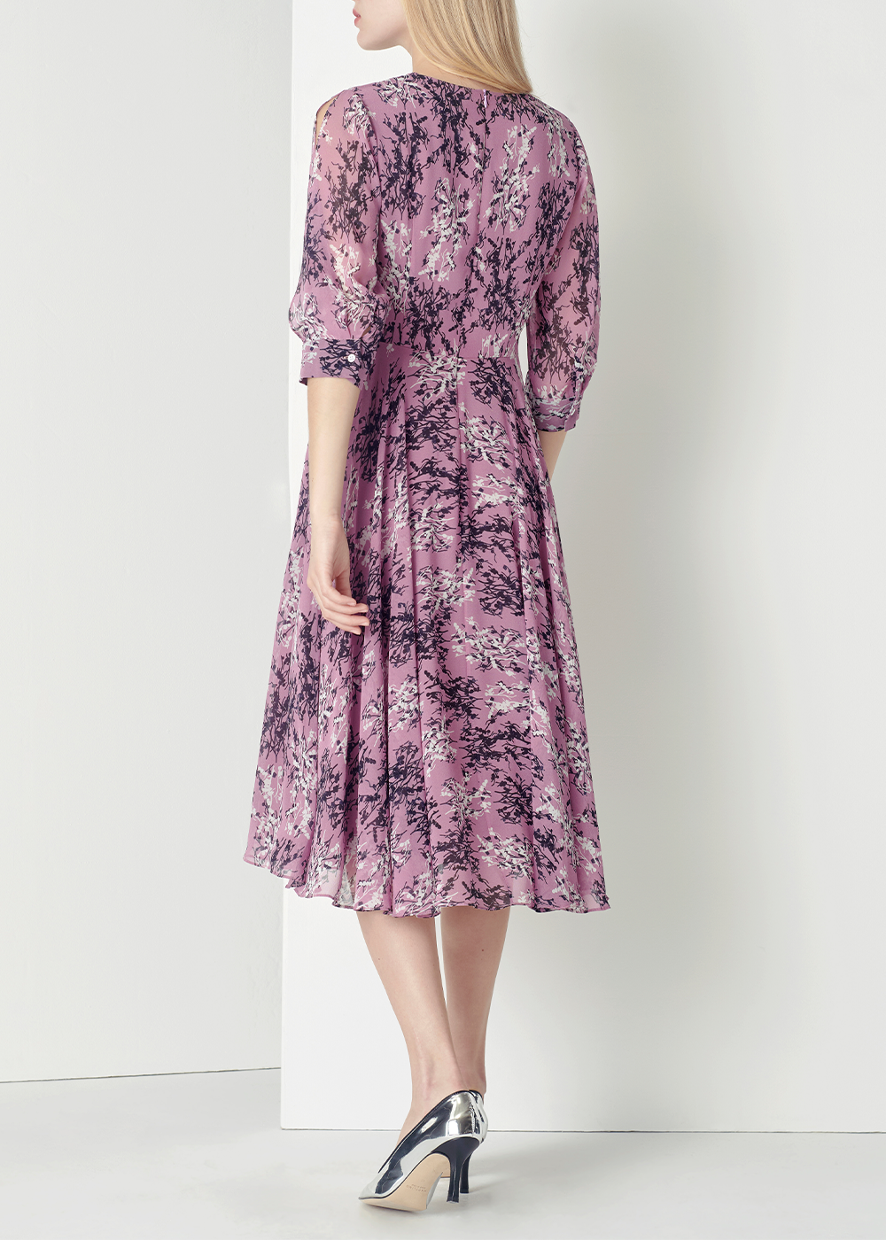 SALAZIA Pink Floral Long-Sleeve Dresses