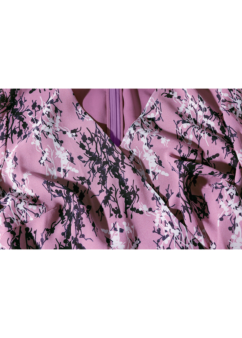SALAZIA Pink Floral Long-Sleeve Dresses