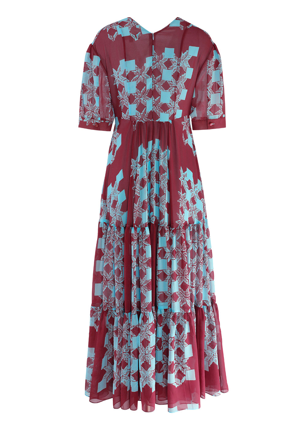SALAZIA Pink-Blue Deep Red Mosaic Dresses