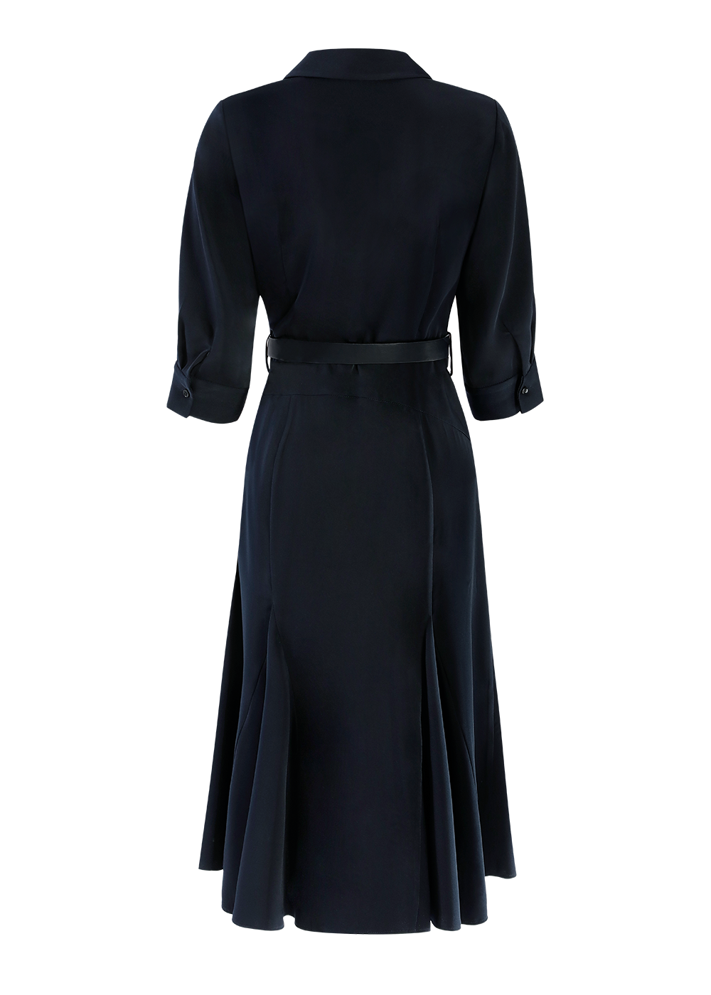 SALAZIA Deep Blue Polyester Long-Sleeve Dresses