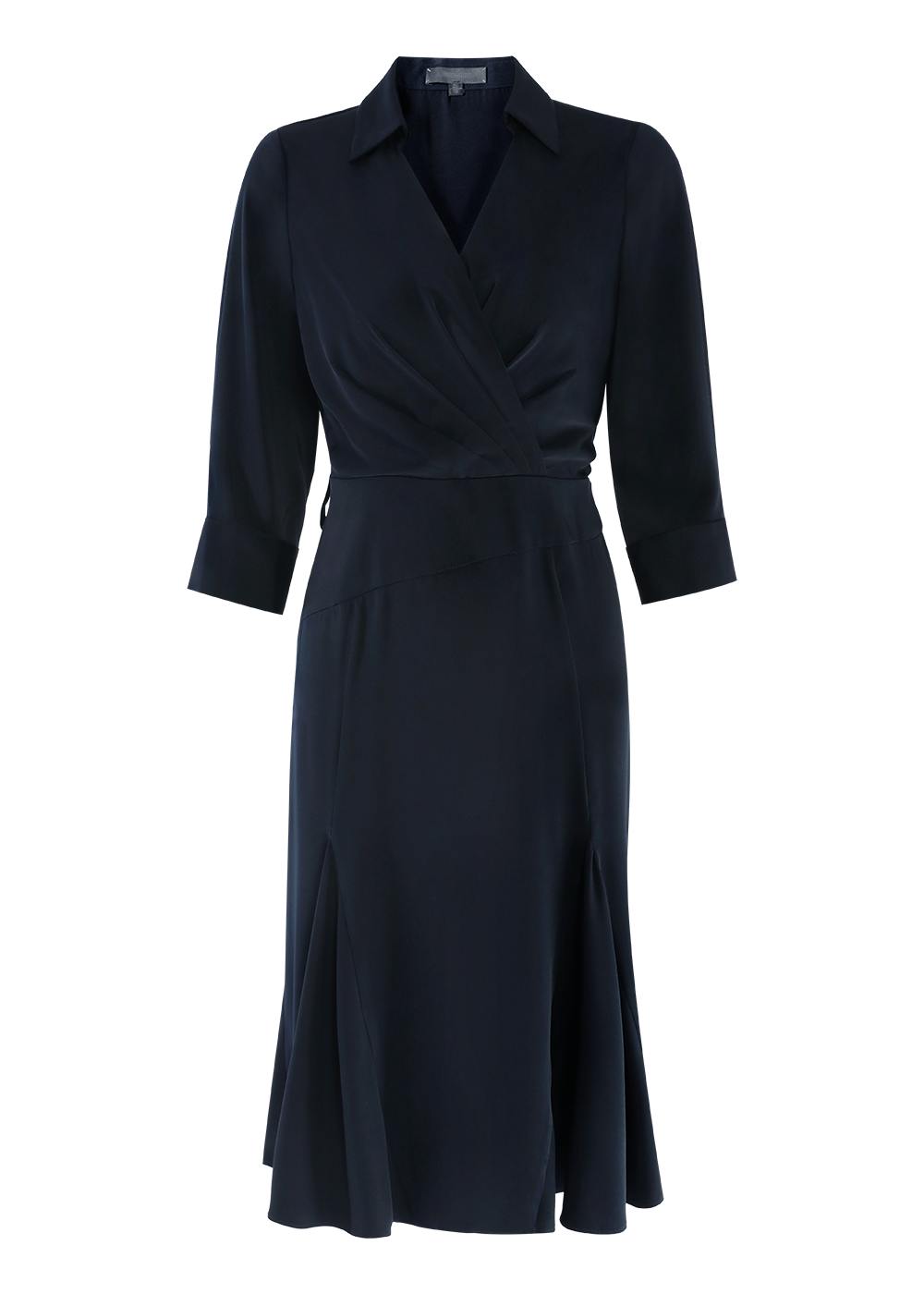 SALAZIA Deep Blue Polyester Long-Sleeve Dresses