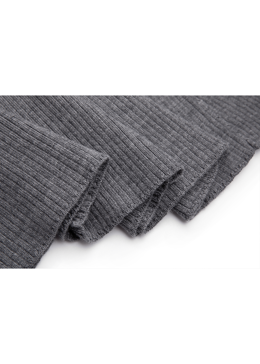 SALAZIA Gray Wool Knit Long-Sleeve Dresses