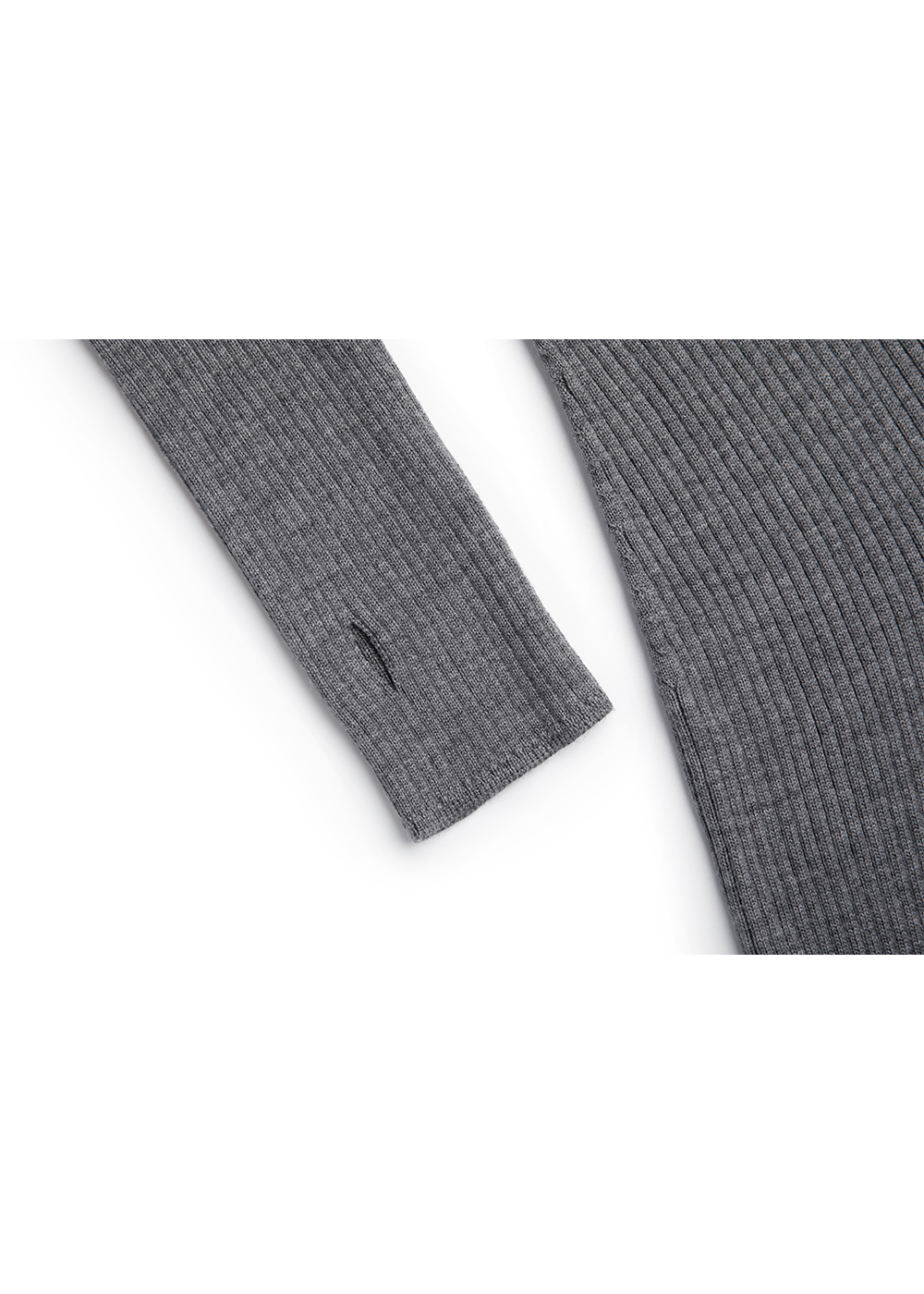 SALAZIA Gray Wool Knit Long-Sleeve Dresses