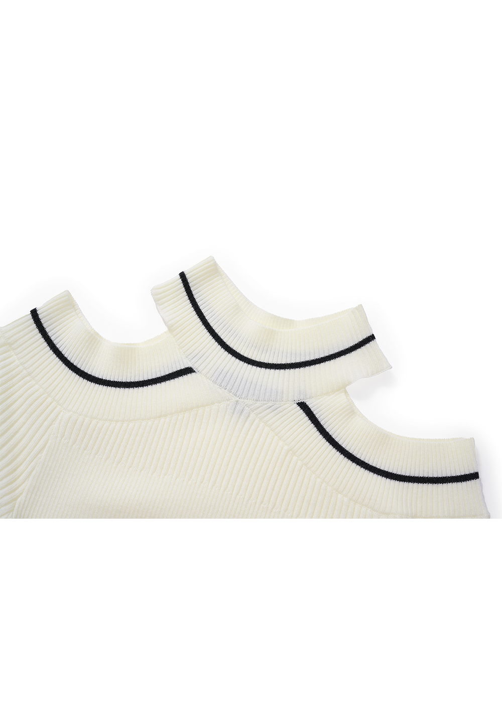 SALAZIA Black-White Colorblock Wool Knit Dresses