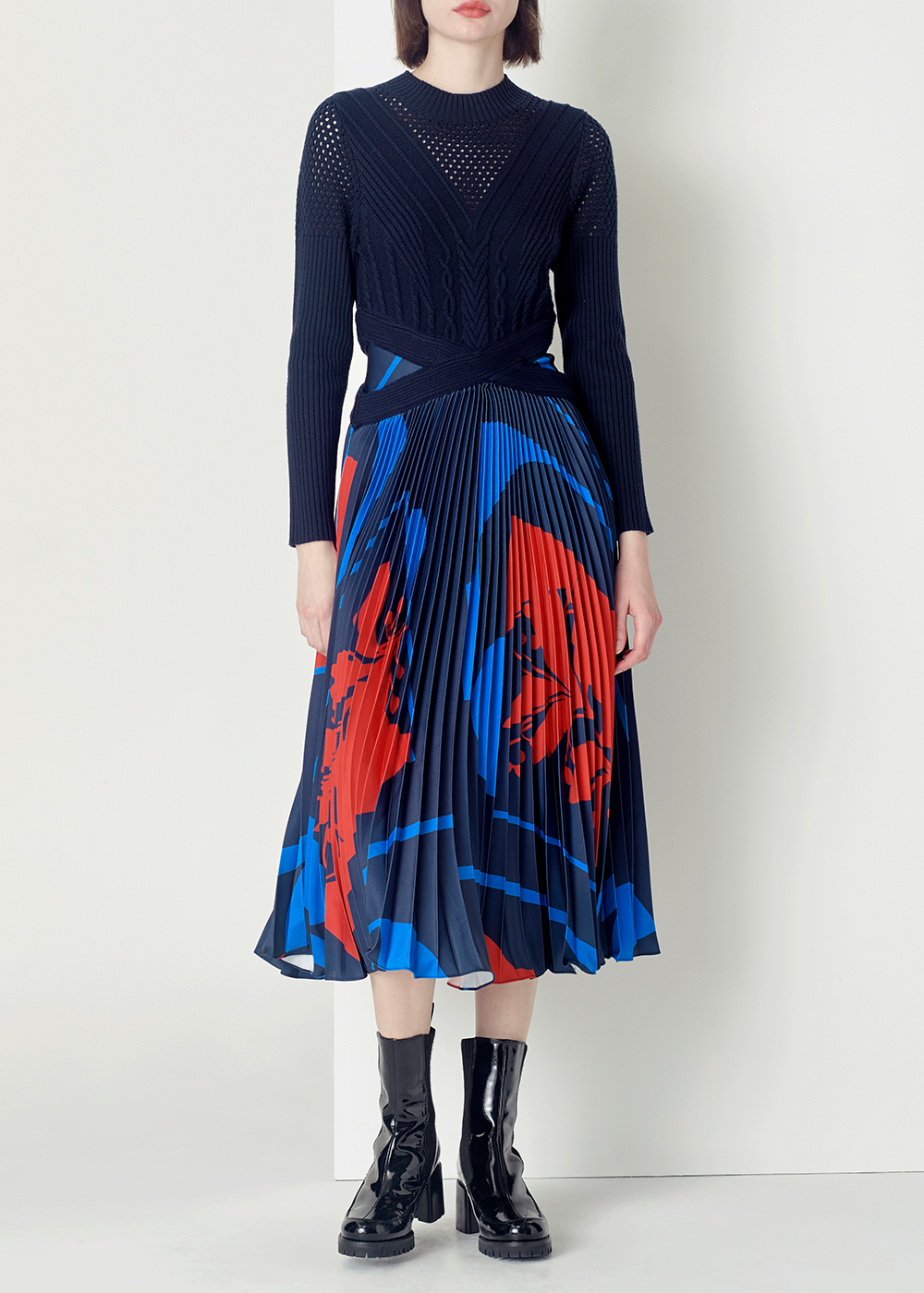 SALAZIA Deep Sea Red Floral Dresses