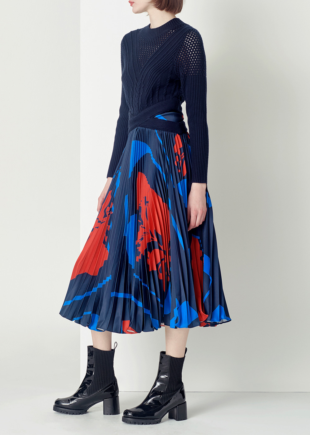 SALAZIA Deep Sea Red Floral Dresses